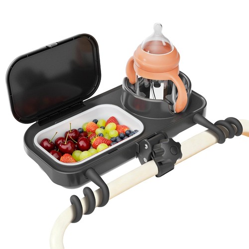Universal black stroller - black, snack